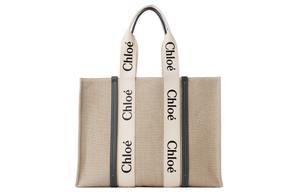 Chloe Woody Canvas с кожаной сумкой-тоут, шоппер, сумка через плечо, большая женская сумка Chloé, shopping bag set(basic set+shopping bag)