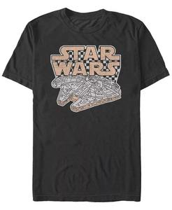 Мужская классическая ретро-клетчатая футболка с коротким рукавом «Сокол тысячелетия» из «Звездных войн» Fifth Sun, черный