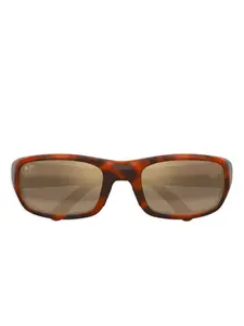 Солнцезащитные очки в прямоугольной оправе Maui Jim, коричневый