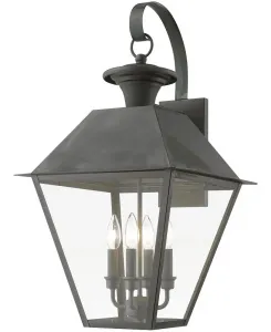 Уличный настенный фонарь Wentworth с 4 плафонами, очень большой Livex, угольно-серый