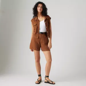 Легкие женские шорты из смеси льна с высокой талией и мешковатым кроем Levi's, цвет Sorrel Horse - Brown