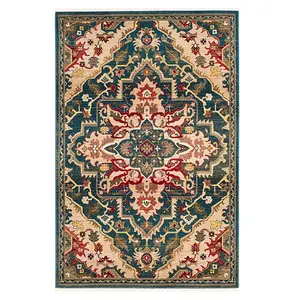 Ковер в рамке с медальоном Тиффани от Кашана Safavieh, мультиколор, 92x153 см