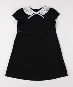 Платье с кружевным воротником и короткими рукавами (140-160 см)