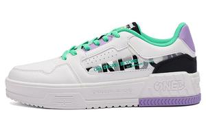 Скейтбордические кеды женские низкие белый/зеленый/фиолетовый 361°