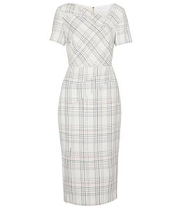 Платье миди в клетку Darland Roland Mouret, White Multi