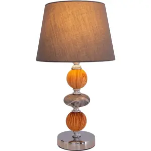 Настольная лампа näve Araga E14 1 шт. с рычажным выключателем, материал: керамика/текстиль (хлопок), серый/хром Näve, серый