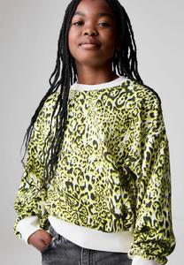 Толстовка smALLSAINTS RIHAN BALOON SLEEVE, Yellow Leopard/Light Green