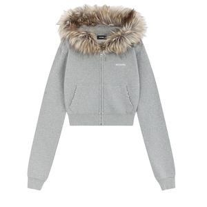 Короткое пальто женское смешанного серого цвета WE11DONE