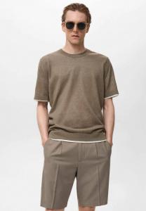 Футболка Mango Basic T-shirt, Dark Brown