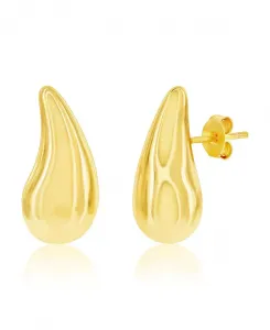 Серьги-Капли из полированного серебра, изогнутой формы Simona, gold