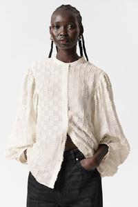 Структурированная блузка с объемными рукавами & Other Stories, белый