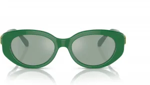 Женские солнцезащитные очки Swarovski SK6002 овальной формы, Dark Green/Azure Internal Mirrored Silver
