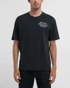 Мужская футболка с короткими рукавами и круглым вырезом Replay, черный