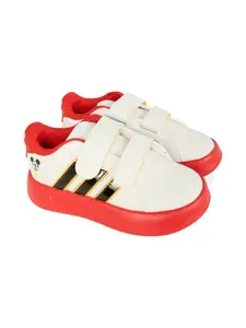 Кроссовки с полосками и застежкой на липучке Adidas Kids, белый