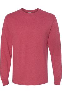 Футболка JERZEES Dri-Power с длинным рукавом 50/50, цвет vintage heather red