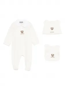 Комплект для новорожденного с вышивкой Moschino Kids, белый