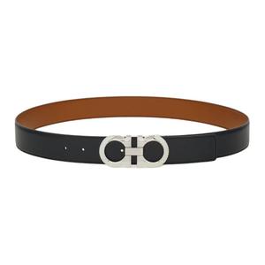 Ремень из телячьей кожи FERRAGAMO мужской черный ширина 3,5 см