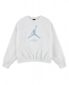 Детская плиссированная футболка Jumpman Club с круглым вырезом для девочек 7-16 лет Jordan, White