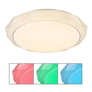 Потолочный светильник LED ANDI светодиодный модуль 1 шт., теплый-белый - холодный-белый, смена цвета красный-зеленый-синий Globo Lighting, белый