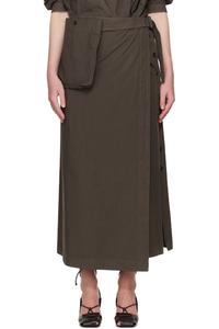 Коричневая юбка макси на пуговицах LEMAIRE