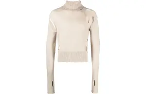 Джемпер с высоким воротом и эффектом потертости Mm6 Maison Margiela, белый