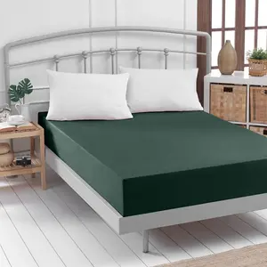 Простыня Dream Sleep Fine Flannel Box Spring на резинке 200x200 см, цвет пихтовый зеленый Traumschlaf