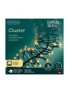 Lumineo Гирлянда CLUSTER 1128 из светодиодов, 10,5 м, черный кабель цвета "мягкое золото"