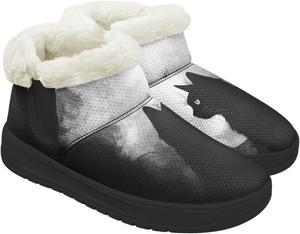 Женские зимние ботинки на шнуровке без шнурков, теплые кроссовки с плюшевой подкладкой, дизайн зимних ботинок, толстые каблуки, противоскользящие Chririnla, Smoky Black Cat