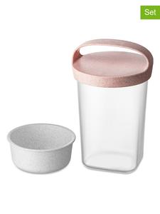 Koziol Ланч-бокс "Buddy" из 3 предметов, розово-прозрачный, 700 мл