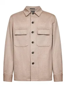 Рубашка-оверсерт с нагрудным карманом Zegna, нейтральный
