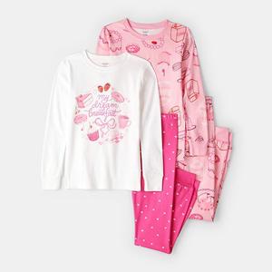 Детский комплект пижамы для девочек 4-14 лет Carter'S, Pink Baking Print