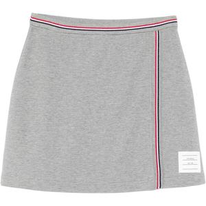 Мини-юбка из вафельного хлопка THOM BROWNE, серый