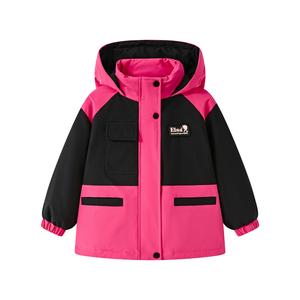 Детская пуховая куртка с капюшоном, утепленные, ветрозащитные Disney, rose красный