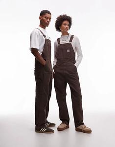 Комбинезон Levi's Workwear Unisex Capsule, прямой, коричневого цвета, окрашенный