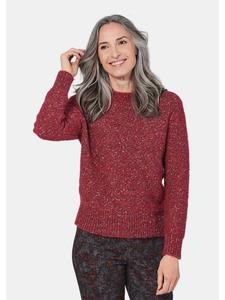 Вязаный свитер, пушистый свитер из букле, воротник-стойка, цвет кайенский/меланжевый GOLDNER