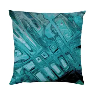 Подушка-обложка queence Абстрактный узор бирюзового цвета, двусторонняя, размер подушки 40x40 см, с молнией Queence, Bedruckt