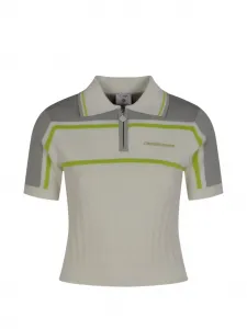 Поло в полоску на молнии Casablanca, бежевый