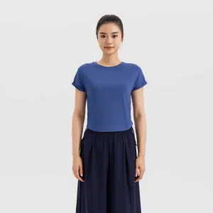 Женская танцевальная футболка с кулиской Decathlon - синяя