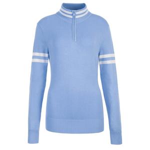 Свитер Meister Kate с застежкой-молнией на четверть длины (женский), Cornflower/White