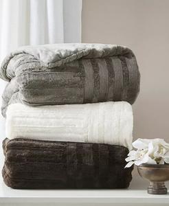 Плюшевая арктическая шахматная доска Искусственный мех Плед, 50 x 60 дюймов Madison Park, серый