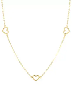 Полированное ожерелье-воротник с открытым сердцем, 18 дюймов, из 10-каратного золота Italian Gold, gold