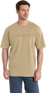 Мужская футболка Carhartt с коротким рукавом и большим фирменным логотипом, Beach Heather