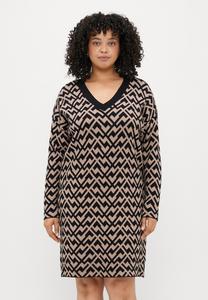 Платье Vero Moda Curve VMCARIA BATWING DRESS, Black/Silver Mink/Black