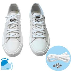 Шнурки эластичные без завязок, белые N50B (2 шт.) Neuron