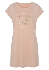 Ночная рубашка Vivance Dreams с осенним принтом спереди, цвет Apricot