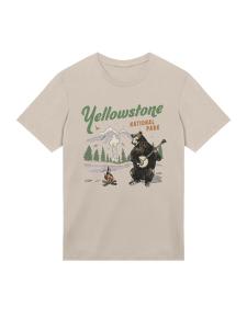 Рубашка F4NT4STIC US National Parks Yellowstone Bear Playing Banjo, песочный