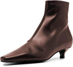 Женские ботильоны FOWT с квадратным носком и боковой молнией, низкий каблук «китен» для повседневной носки, короткие зимние и осенние модные туфли, размеры 4-16 US, Dark Brown