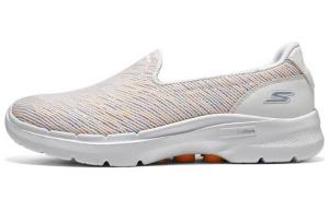 Кроссовки Go Walk 6 Lifestyle женские с низким верхом белого/серого/оранжевого цвета Skechers