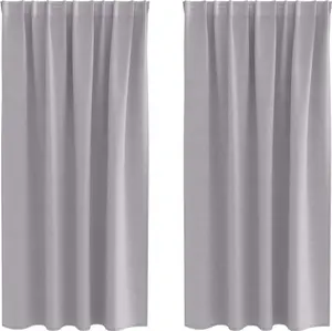 Плотные шторы с кольцами, 2 шт., металлик-серый vidaXL