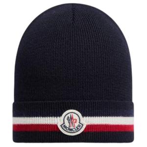 Moncler Шерстяная шапка мужская синяя